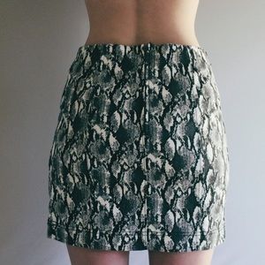 Vylette Mini Snakeskin Skirt